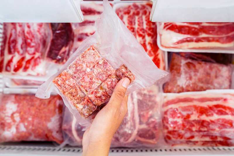 Spannende Einfrieren Von Fleisch Fotos