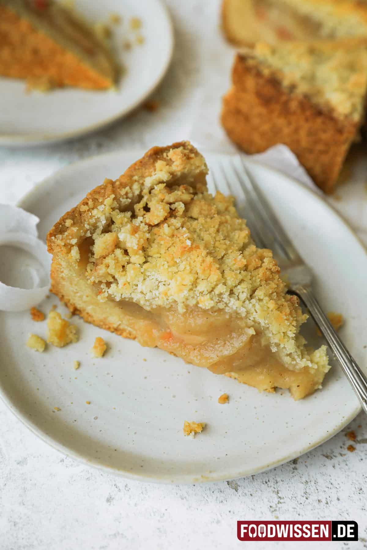 Apfelmuskuchen mit Vanillepudding (Rezept) - foodwissen.de